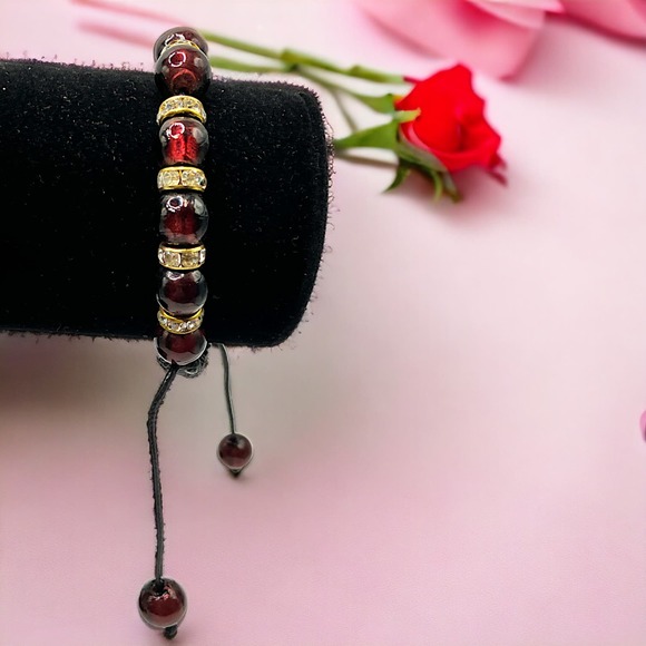 Purple Beads, Rhinestones & Silver-Tone Separator Friendship Bracelet! - Picture 1 of 5